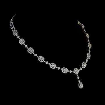 Adorn Yourself With Elegance And Sophistication With Our Mutual Cut Diamond And Diamond Round Necklace And Earring Pair GDNE0485 1
