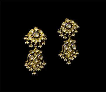 Blue Meena Necklace And Earring Pair KMNE3402KME2286 1