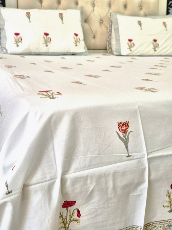 Subtle And Serene Blockprint Bedsheet